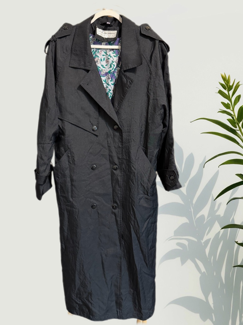 VTG MAGGIE LAWRENCE | Classic Double-Breasted Duster Trench Rain Coat